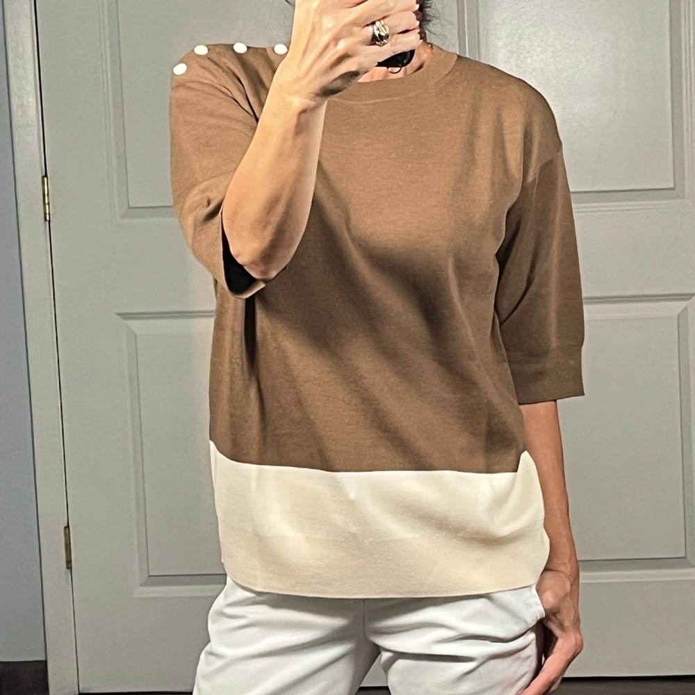 MaxMara 100% new wool short sleeve sweater